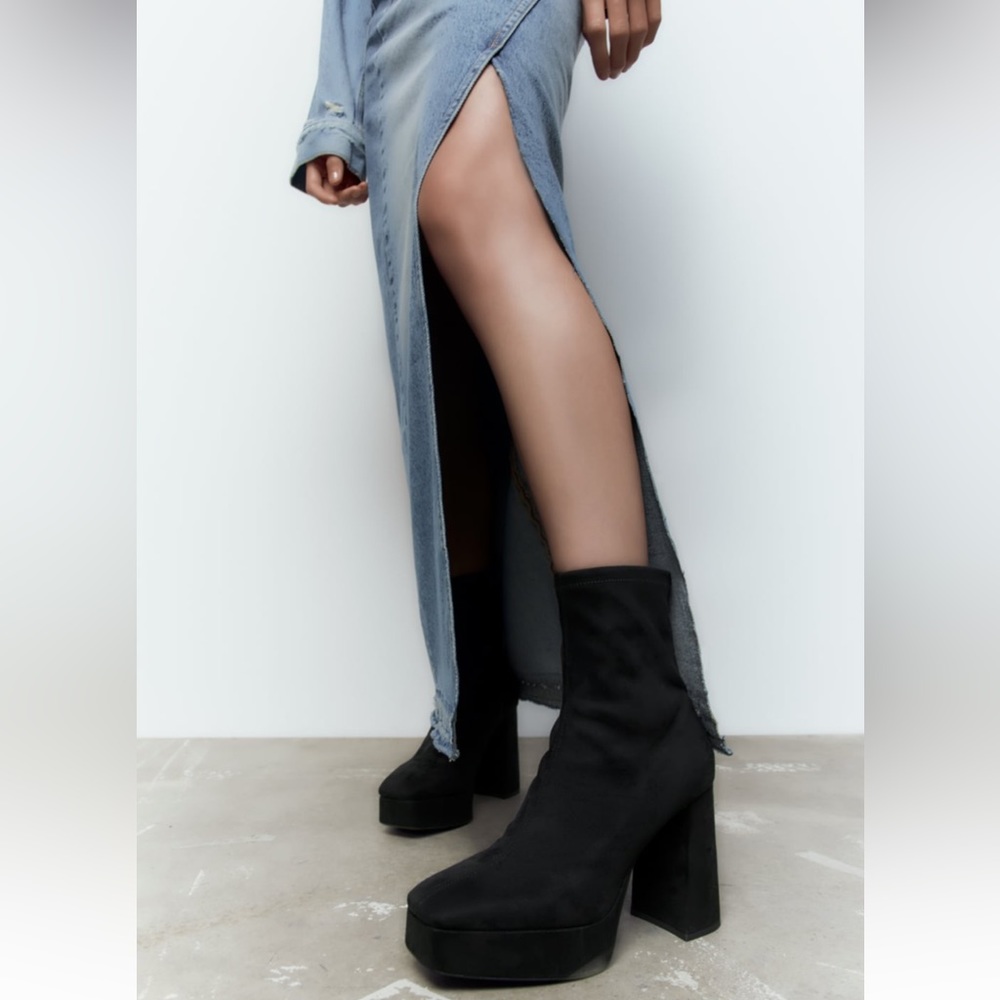 ✨SALE✨ ZARA PLATFORM HEELED ANKLE BOOTS ✨SALE✨